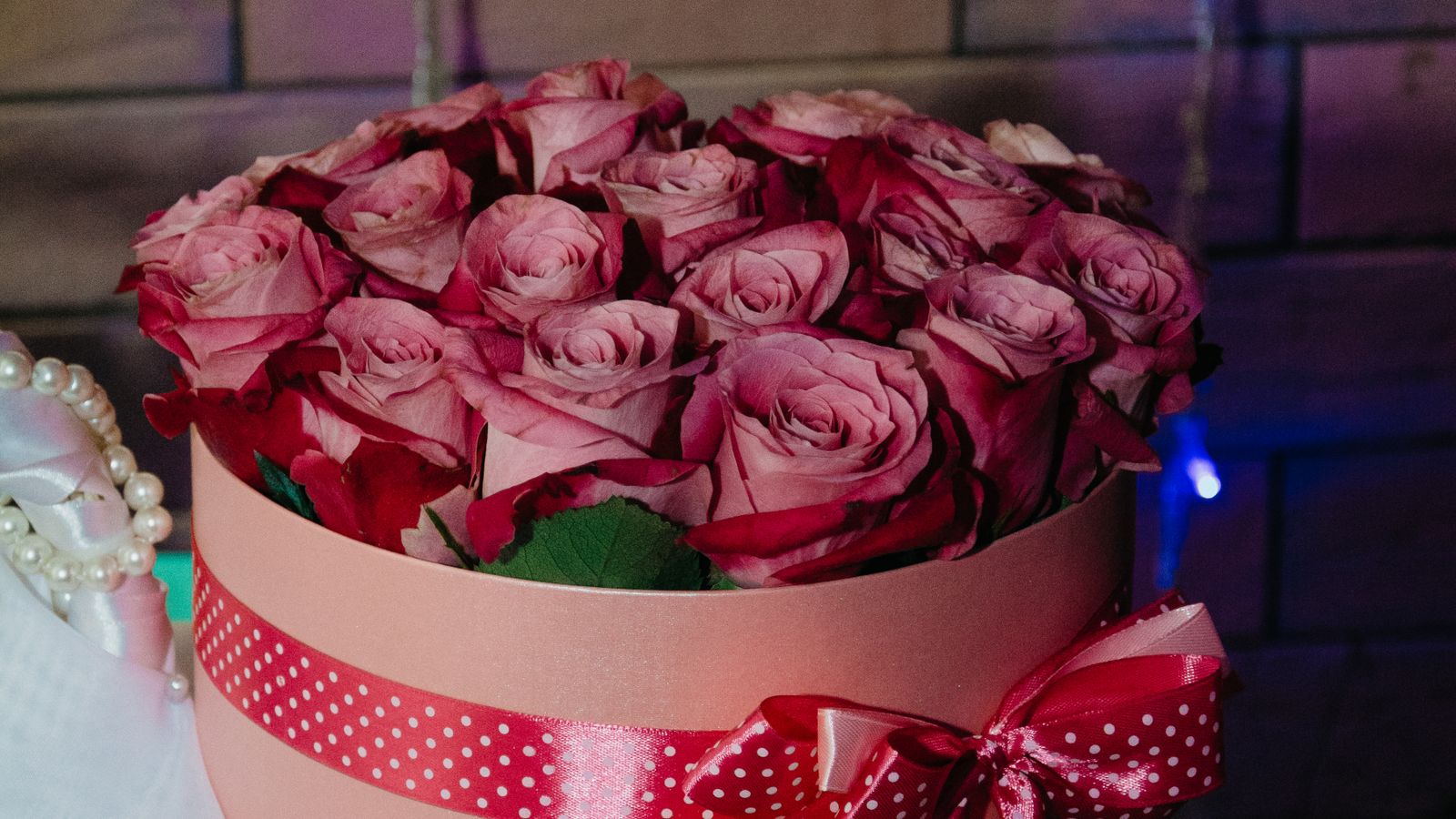 Close-up of blush garden roses